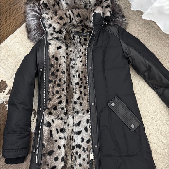 Nicole Benisti Black Puffer Jacket with Fur Trim - Picture 4 of 5